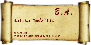 Balika Amélia névjegykártya